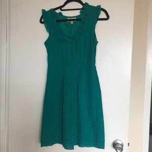 Behind the Clouds dress in Green Swiss Dot